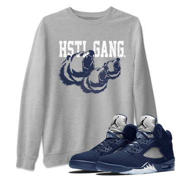 Midnight Navy 5s shirt to match jordans Hustle Gang sneaker tees Air Jordan 5 Retro Midnight Navy SNRT Sneaker Release Tees Unisex Heather Grey 1 T-Shirt