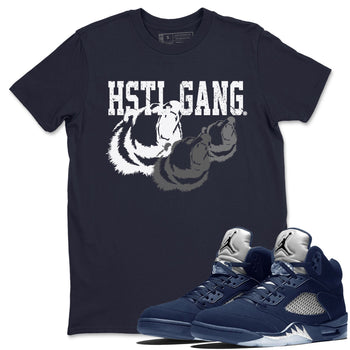 Midnight Navy 5s shirt to match jordans Hustle Gang sneaker tees Air Jordan 5 Retro Midnight Navy SNRT Sneaker Release Tees Unisex Navy 1 T-Shirt