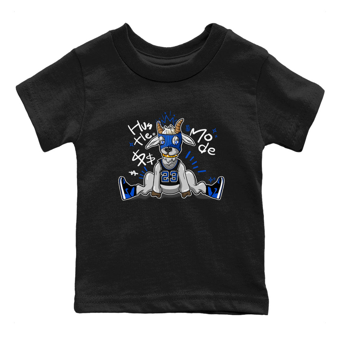 Jordan 1 Retro High OG Royal Reimagined shirt to match jordans Hustle Goat sneaker tees Air Jordan 1 Royal Reimagined SNRT Sneaker Tees Baby Toddler Sneaker Matching Shirt Black 2 T-Shirt