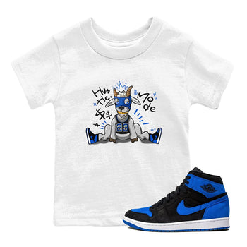 Jordan 1 Retro High OG Royal Reimagined shirt to match jordans Hustle Goat sneaker tees Air Jordan 1 Royal Reimagined SNRT Sneaker Tees Baby Toddler Sneaker Matching Shirt White 1 T-Shirt
