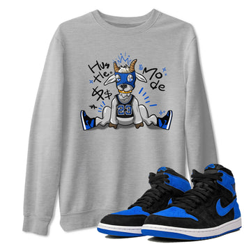 Jordan 1 Retro High OG Royal Reimagined shirt to match jordans Hustle Goat sneaker tees Air Jordan 1 Royal Reimagined SNRT Sneaker Tees Unisex Sneaker Matching Clothes Heather Grey 1 T-Shirt