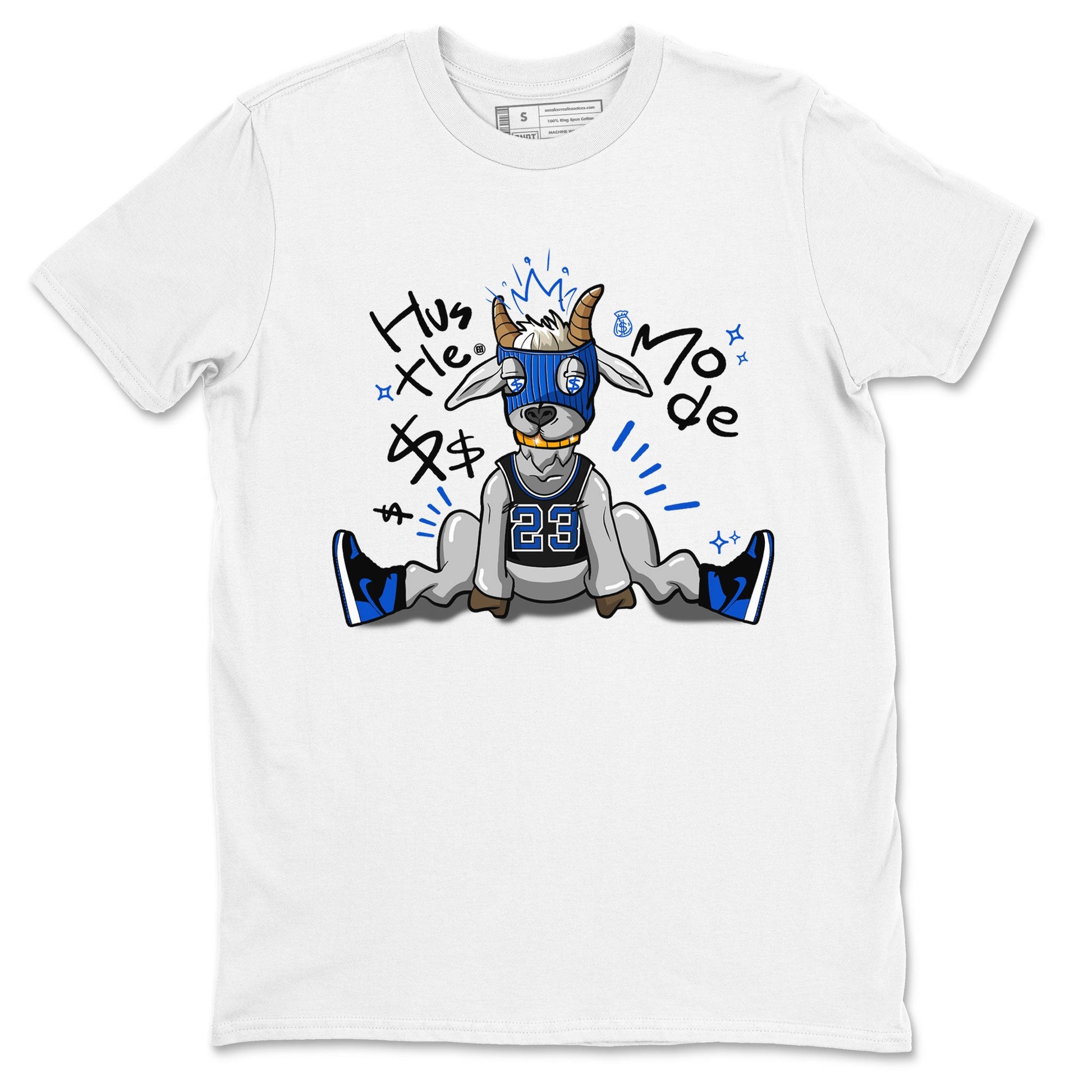 Jordan 1 Retro High OG Royal Reimagined shirt to match jordans Hustle Goat sneaker tees Air Jordan 1 Royal Reimagined SNRT Sneaker Tees Unisex Sneaker Matching Clothes White 2 T-Shirt