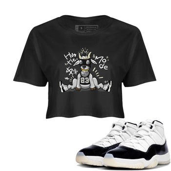 Air Jordan 11 Retro Gratitude shirt to match jordans Hustle Goat sneaker match tees Air Jordan 11 Gratitude SNRT Sneaker Release Tees Black 1 Crop T-Shirt