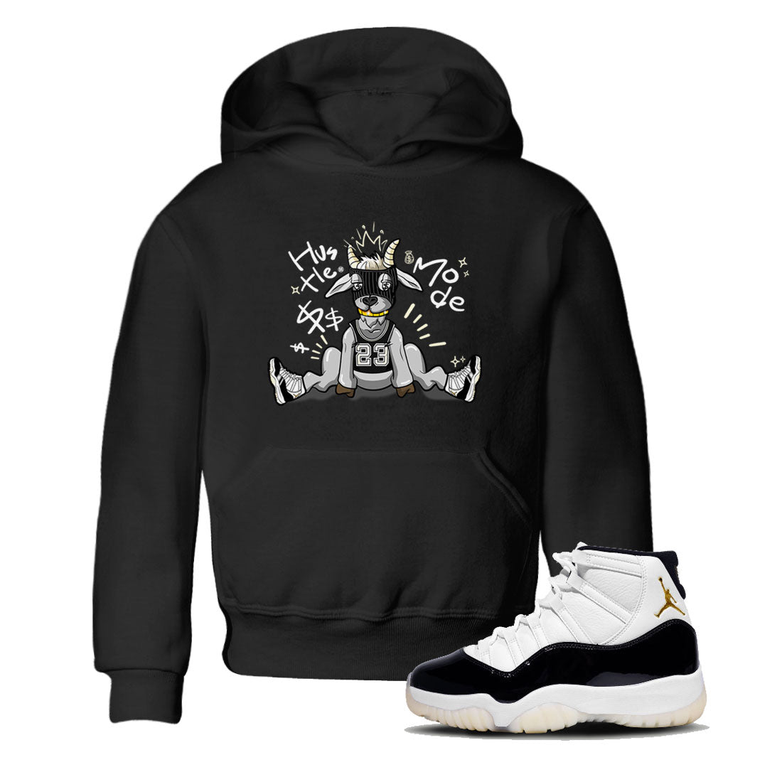 Air Jordan 11 Retro Gratitude shirt to match jordans Hustle Goat sneaker match tees Air Jordan 11 Gratitude SNRT Sneaker Release Tees Baby Toddler Black 1 T-Shirt