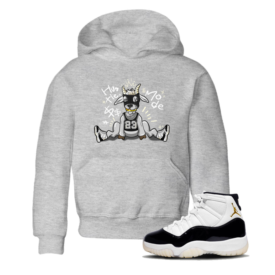 Air Jordan 11 Retro Gratitude shirt to match jordans Hustle Goat sneaker match tees Air Jordan 11 Gratitude SNRT Sneaker Release Tees Baby Toddler Heather Grey 1 T-Shirt