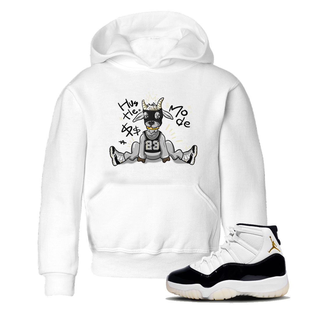 Air Jordan 11 Retro Gratitude shirt to match jordans Hustle Goat sneaker match tees Air Jordan 11 Gratitude SNRT Sneaker Release Tees Baby Toddler White 1 T-Shirt