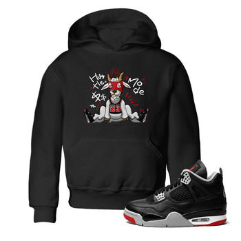 AJ4 Bred Reimagined shirt to match jordans Hustle Goat sneaker tees streetwear brand Air Jordan 4 Bred Reimagined SNRT sneaker release tees baby toddler Black 1 cotton Shirt