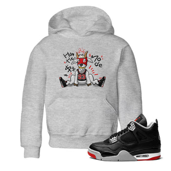 AJ4 Bred Reimagined shirt to match jordans Hustle Goat sneaker tees streetwear brand Air Jordan 4 Bred Reimagined SNRT sneaker release tees baby toddler Heather Grey 1 cotton Shirt