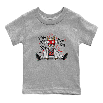AJ4 Bred Reimagined shirt to match jordans Hustle Goat sneaker tees streetwear brand Air Jordan 4 Bred Reimagined SNRT sneaker release tees baby toddler Heather Grey 2 cotton Shirt