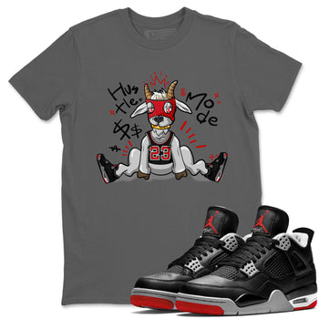 AJ4 Bred Reimagined shirt to match jordans Hustle Goat sneaker tees streetwear brand Air Jordan 4 Bred Reimagined SNRT Sneaker Release Tees unisex cotton Cool Grey 1 crew neck shirt