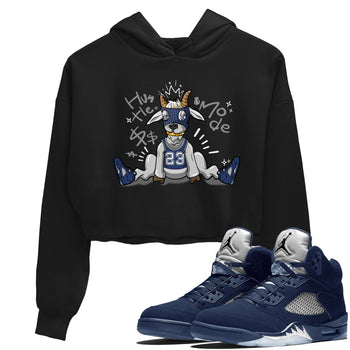 Jordan 5 Retro Midnight Navy shirt to match jordans Navy Hustle Goat sneaker tees Air Jordan 5 Georgetown 5s Navy SNRT Sneaker Tees Black 1 Crop T-Shirt