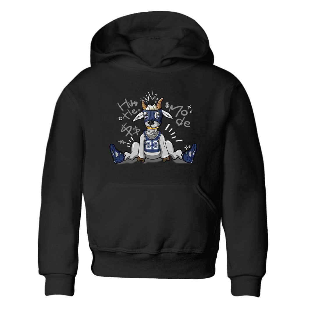 Jordan 5 Retro Midnight Navy shirt to match jordans Navy Hustle Goat sneaker tees Air Jordan 5 Georgetown 5s Navy SNRT Sneaker Tees Baby Toddler Sneaker Matching Shirt Black 2 T-Shirt