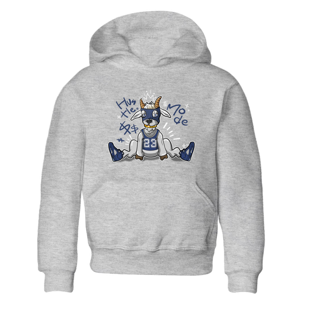 Jordan 5 Retro Midnight Navy shirt to match jordans Navy Hustle Goat sneaker tees Air Jordan 5 Georgetown 5s Navy SNRT Sneaker Tees Baby Toddler Sneaker Matching Shirt Heather Grey 2 T-Shirt
