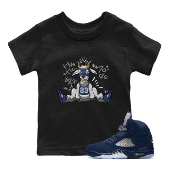 Jordan 5 Retro Midnight Navy shirt to match jordans Navy Hustle Goat sneaker tees Air Jordan 5 Georgetown 5s Navy SNRT Sneaker Tees Baby Toddler Sneaker Matching Shirt Black 1 T-Shirt