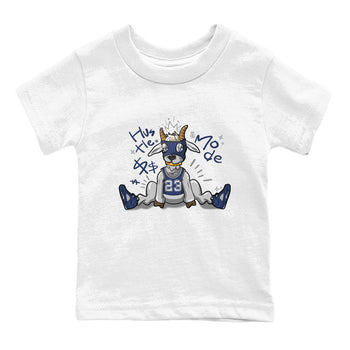 Jordan 5 Retro Midnight Navy shirt to match jordans Navy Hustle Goat sneaker tees Air Jordan 5 Georgetown 5s Navy SNRT Sneaker Tees Baby Toddler Sneaker Matching Shirt White 2 T-Shirt