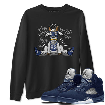 Jordan 5 Retro Midnight Navy shirt to match jordans Navy Hustle Goat sneaker tees Air Jordan 5 Georgetown 5s Navy SNRT Sneaker Tees Unisex Navy 5s Sneaker Matching Clothes Black 1 T-Shirt