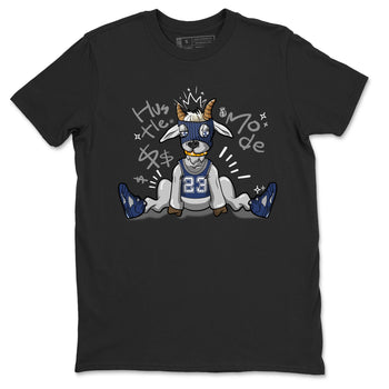 Jordan 5 Retro Midnight Navy shirt to match jordans Navy Hustle Goat sneaker tees Air Jordan 5 Georgetown 5s Navy SNRT Sneaker Tees Unisex Navy 5s Sneaker Matching Clothes Black 2 T-Shirt