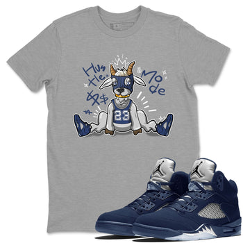 Jordan 5 Retro Midnight Navy shirt to match jordans Navy Hustle Goat sneaker tees Air Jordan 5 Georgetown 5s Navy SNRT Sneaker Tees Unisex Navy 5s Sneaker Matching Clothes Heather Grey 1 T-Shirt
