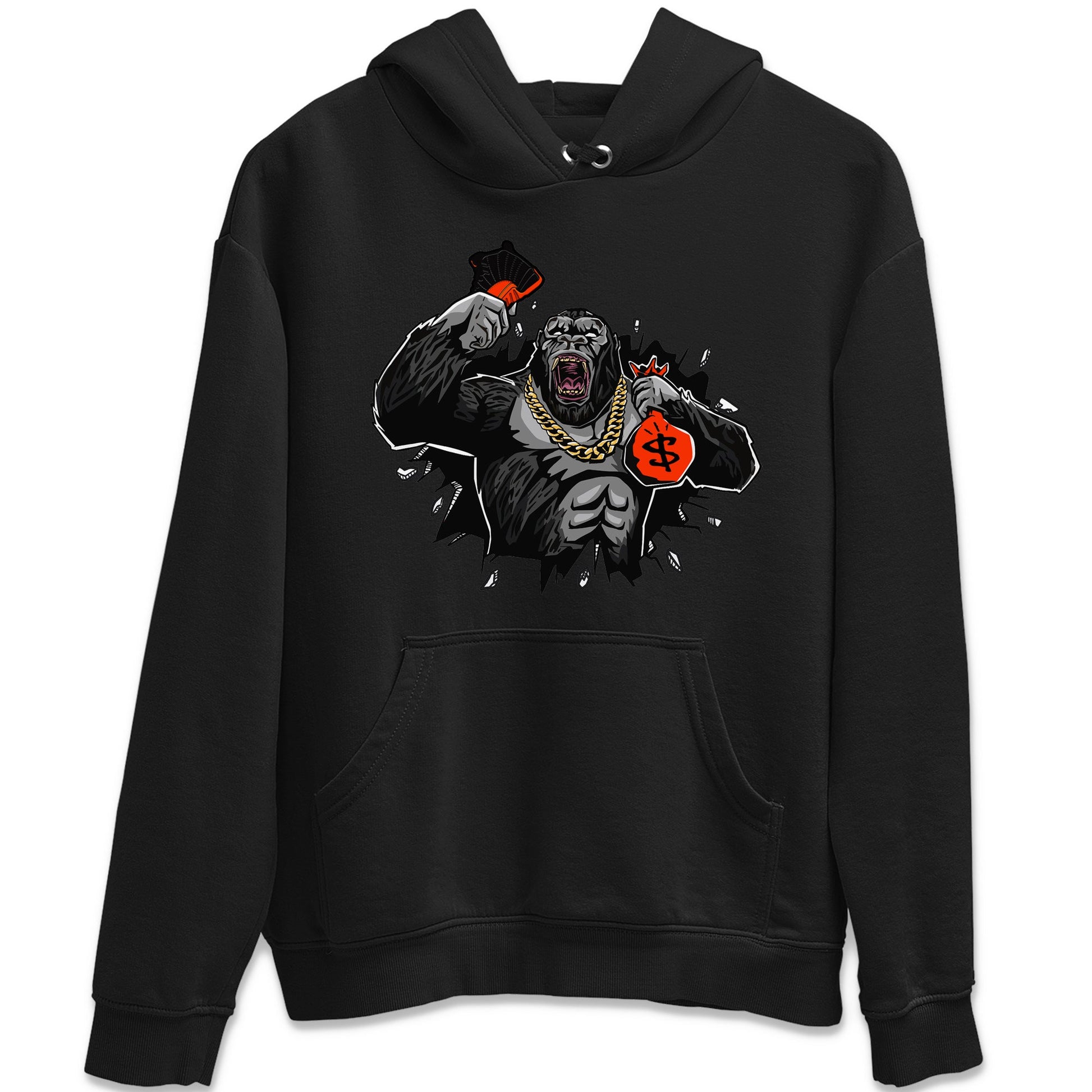 Air Jordan 12 Brilliant Orange Sneaker Match Tees Hustle Gorilla Sneaker Tees AJ12 Brilliant Orange Sneaker Release Tees Unisex Shirts Black 2