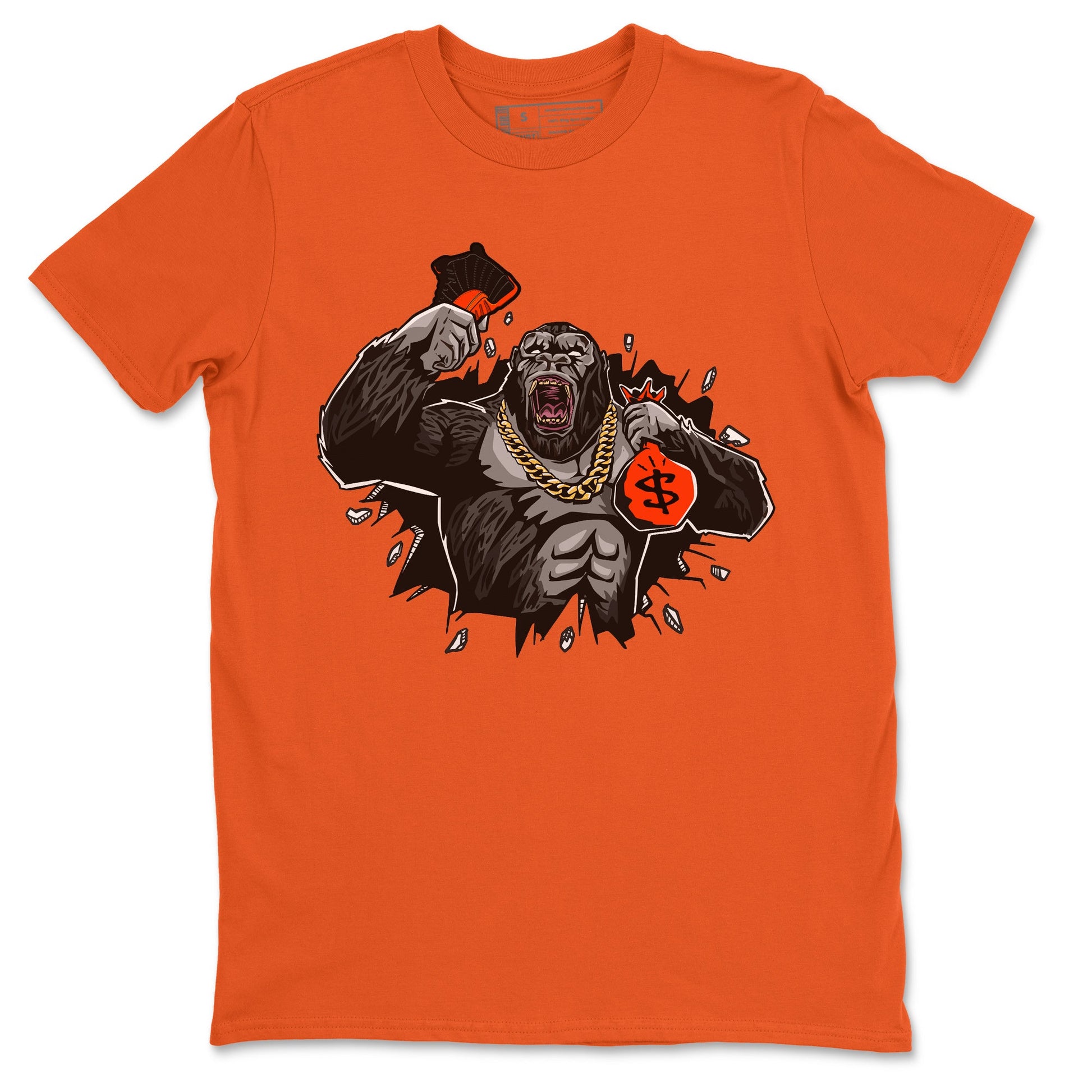 Air Jordan 12 Brilliant Orange Sneaker Match Tees Hustle Gorilla Sneaker Tees AJ12 Brilliant Orange Sneaker Release Tees Unisex Shirts Orange 2