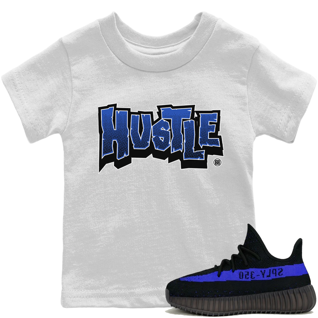 Yeezy 350 Dazzling Blue Sneaker Match Tees Hustle Graffiti Sneaker Tees Yeezy 350 Dazzling Blue Sneaker Release Tees Kids Shirts