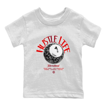 Air Jordan 1 Satin Bred shirt to match jordans Hustle Life sneaker tees AJ1 Satin Bred SNRT Sneaker Release Tees Baby Toddler White 2 T-Shirt