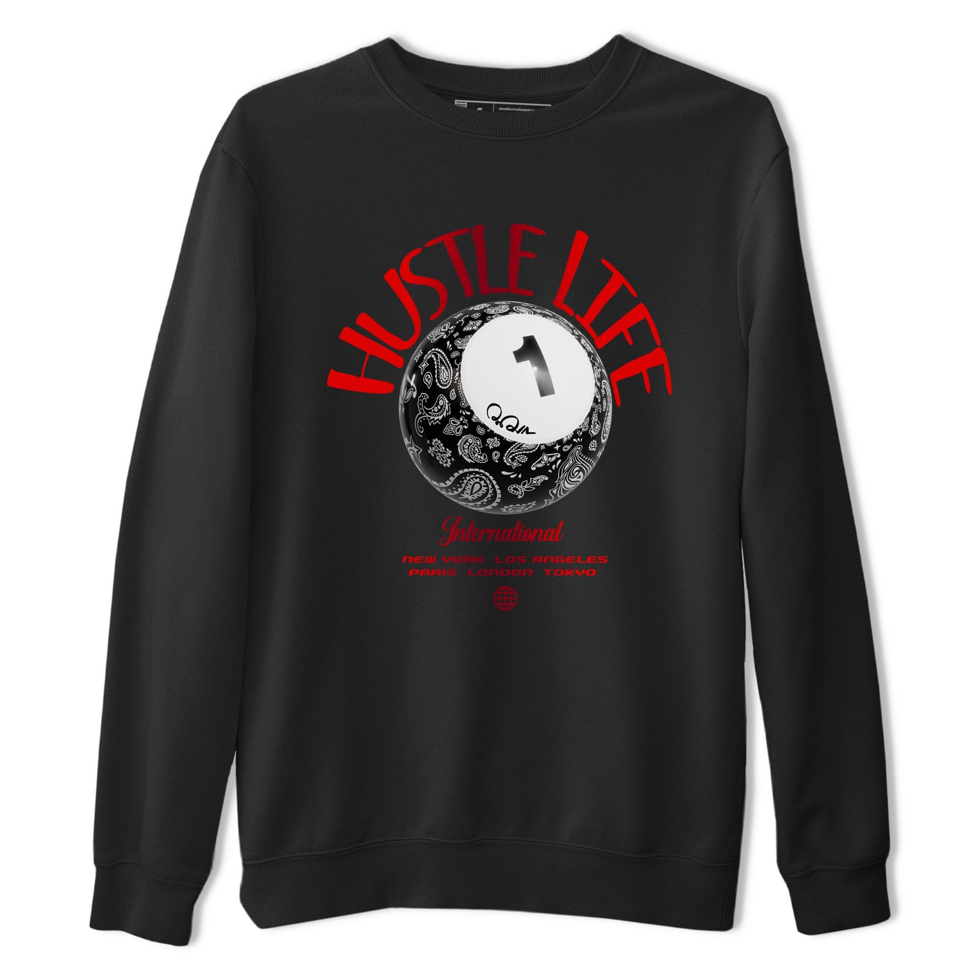 Air Jordan 1 Satin Bred shirt to match jordans Hustle Life sneaker tees AJ1 Satin Bred SNRT Sneaker Release Tees Unisex Black 2 T-Shirt