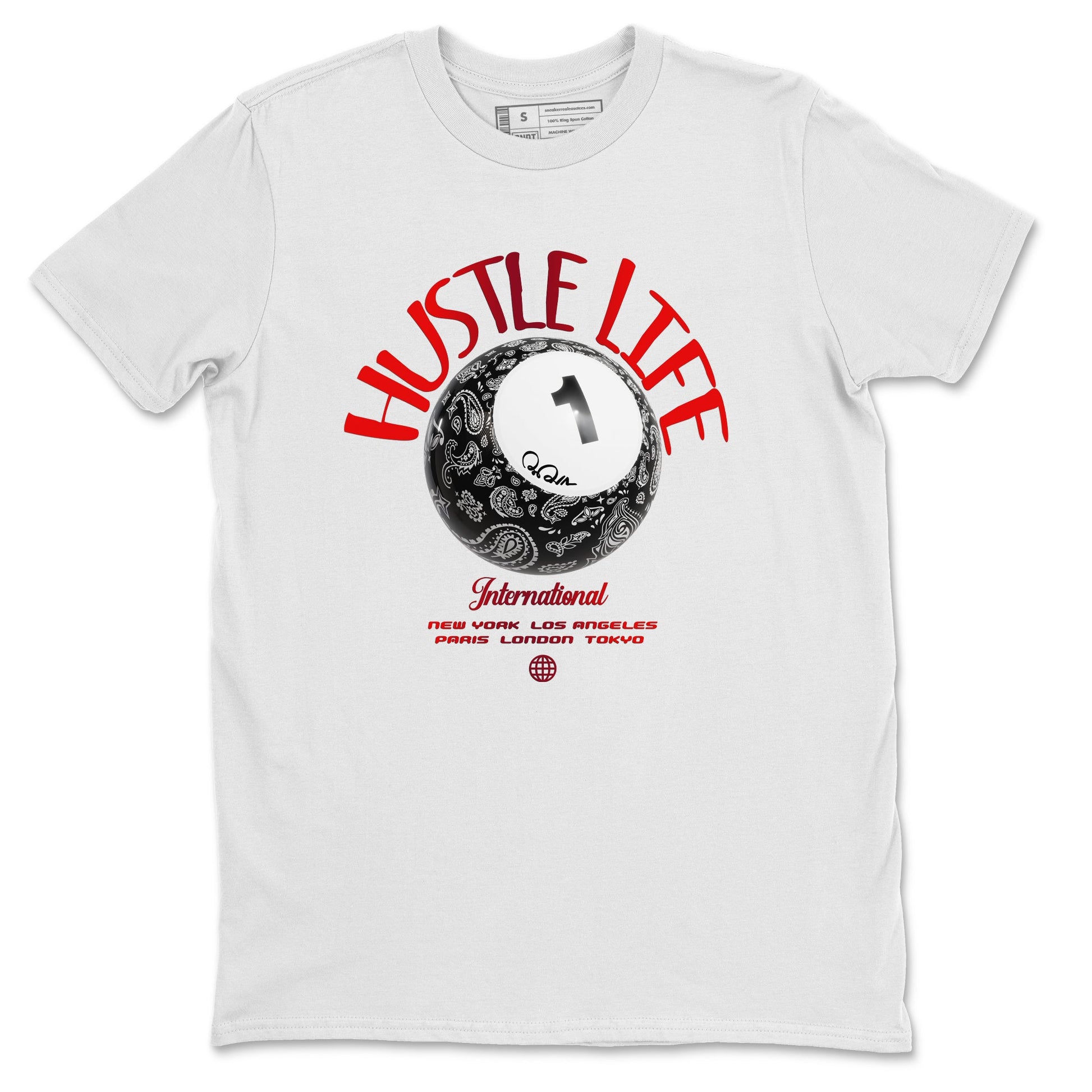 Air Jordan 1 Satin Bred shirt to match jordans Hustle Life sneaker tees AJ1 Satin Bred SNRT Sneaker Release Tees Unisex White 2 T-Shirt