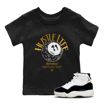 Air Jordan 11 Gratitude shirt to match jordans Hustle Life sneaker tees AJ11 Gratitude SNRT Sneaker Release Tees Baby Toddler Black 1 T-Shirt