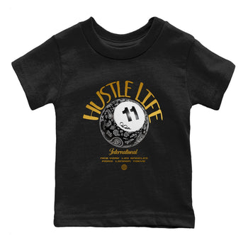 Air Jordan 11 Gratitude shirt to match jordans Hustle Life sneaker tees AJ11 Gratitude SNRT Sneaker Release Tees Baby Toddler Black 2 T-Shirt