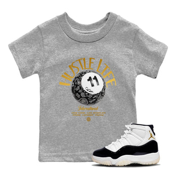 Air Jordan 11 Gratitude shirt to match jordans Hustle Life sneaker tees AJ11 Gratitude SNRT Sneaker Release Tees Baby Toddler Heather Grey 1 T-Shirt