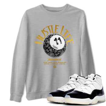 Air Jordan 11 Gratitude shirt to match jordans Hustle Life sneaker tees AJ11 Gratitude SNRT Sneaker Release Tees Unisex Heather Grey 1 T-Shirt