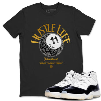 Air Jordan 11 Gratitude shirt to match jordans Hustle Life sneaker tees AJ11 Gratitude SNRT Sneaker Release Tees Unisex Black 1 T-Shirt