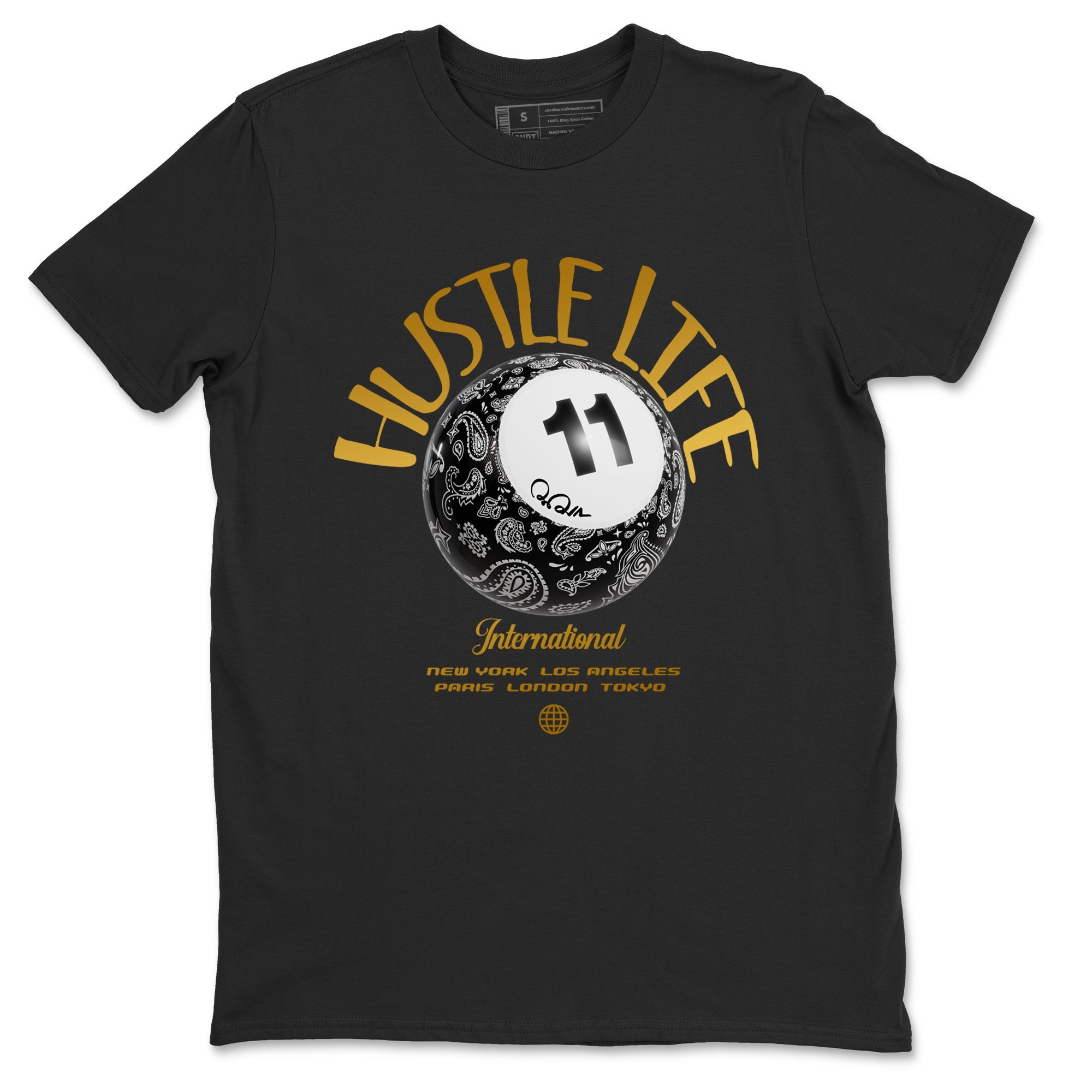 Air Jordan 11 Gratitude shirt to match jordans Hustle Life sneaker tees AJ11 Gratitude SNRT Sneaker Release Tees Unisex Black 2 T-Shirt