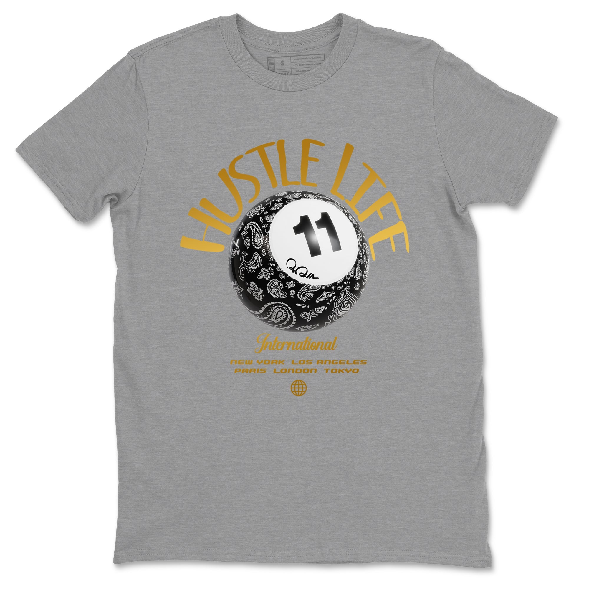 Air Jordan 11 Gratitude shirt to match jordans Hustle Life sneaker tees AJ11 Gratitude SNRT Sneaker Release Tees Unisex Heather Grey 2 T-Shirt