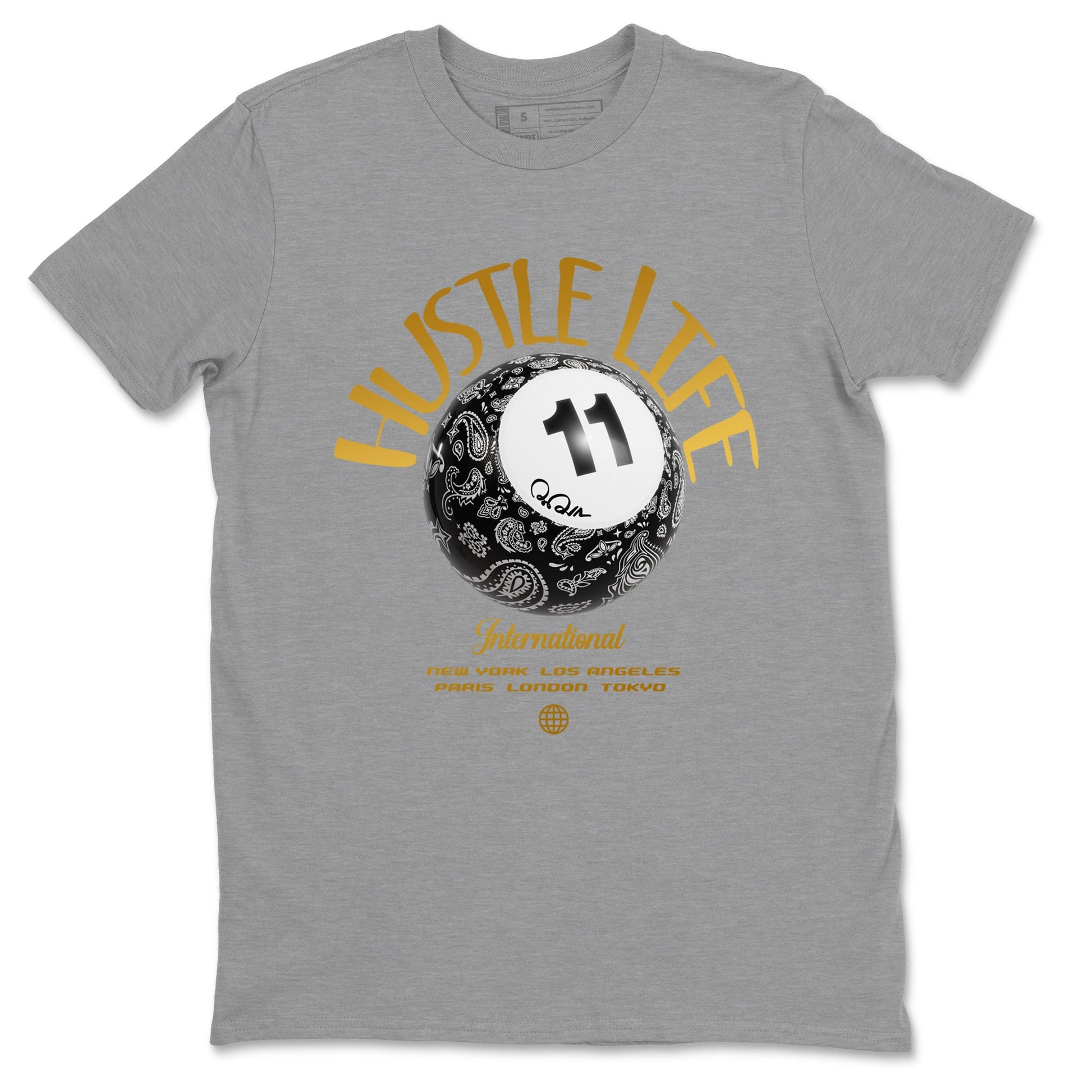 Air Jordan 11 Gratitude shirt to match jordans Hustle Life sneaker tees AJ11 Gratitude SNRT Sneaker Release Tees Unisex Heather Grey 2 T-Shirt