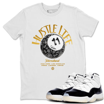 Air Jordan 11 Gratitude shirt to match jordans Hustle Life sneaker tees AJ11 Gratitude SNRT Sneaker Release Tees Unisex White 1 T-Shirt