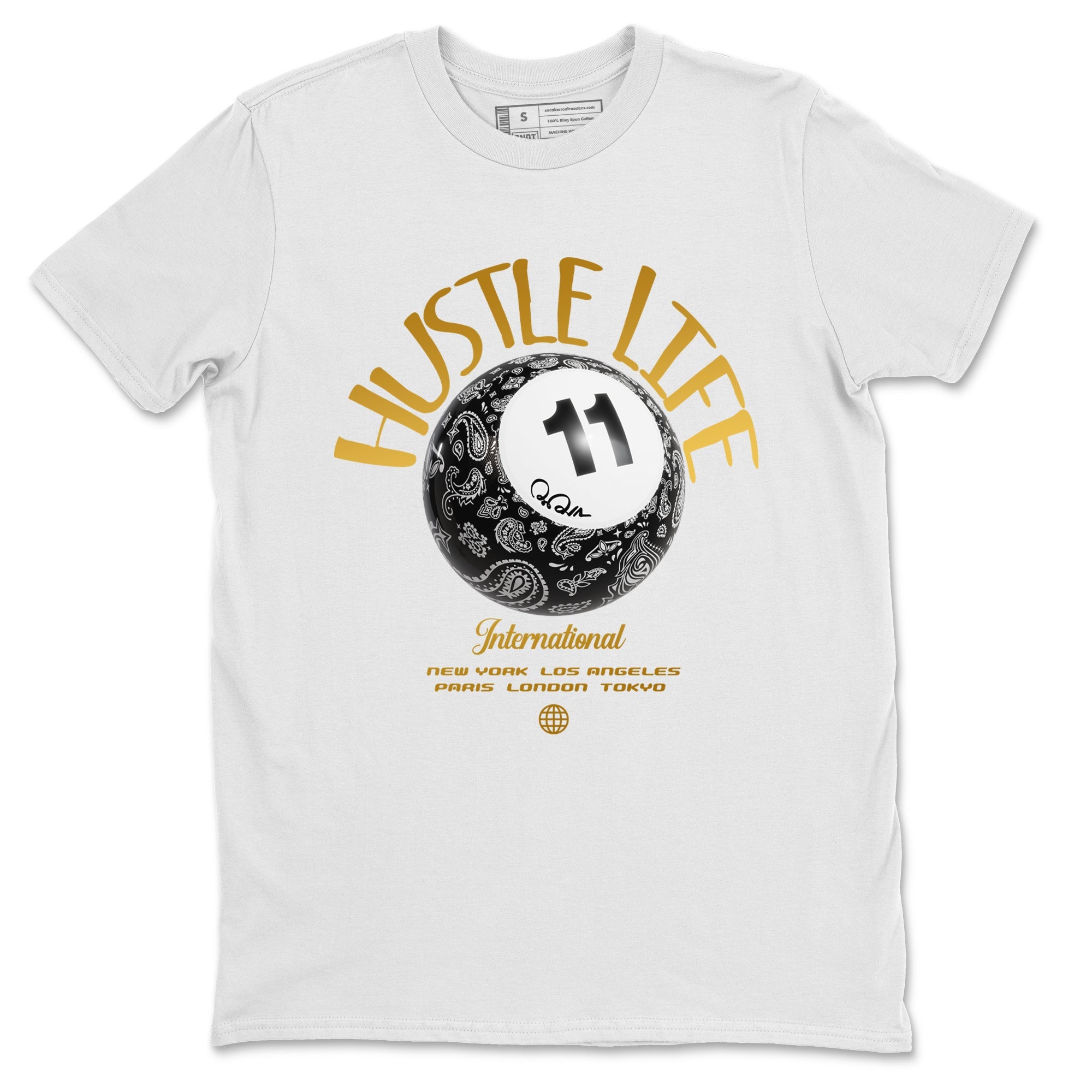 Air Jordan 11 Gratitude shirt to match jordans Hustle Life sneaker tees AJ11 Gratitude SNRT Sneaker Release Tees Unisex White 2 T-Shirt