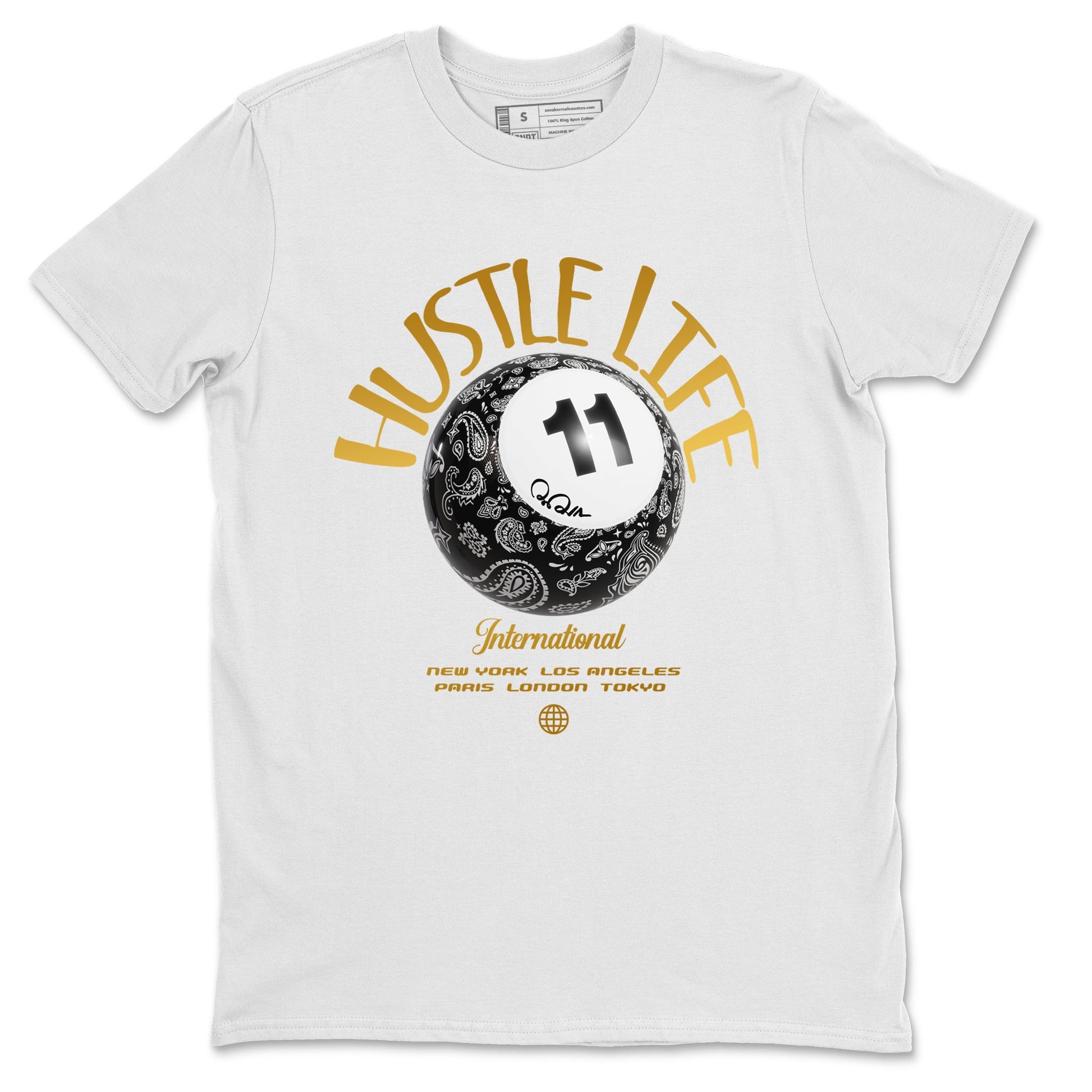 Air Jordan 11 Gratitude shirt to match jordans Hustle Life sneaker tees AJ11 Gratitude SNRT Sneaker Release Tees Unisex White 2 T-Shirt