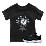 Air Jordan 11 Space shirt to match jordans Hustle Life sneaker tees AJ11 Black and Varsity Royal SNRT sneaker release tees baby toddler Black 2 cotton Shirt