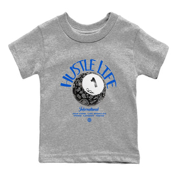 Air Jordan 1Royal Reimagined shirt to match jordans Hustle Life sneaker tees AJ1Royal Reimagined SNRT Sneaker Release Tees Baby Toddler Heather Grey 2 T-Shirt