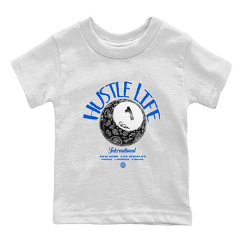 Air Jordan 1Royal Reimagined shirt to match jordans Hustle Life sneaker tees AJ1Royal Reimagined SNRT Sneaker Release Tees Baby Toddler White 2 T-Shirt