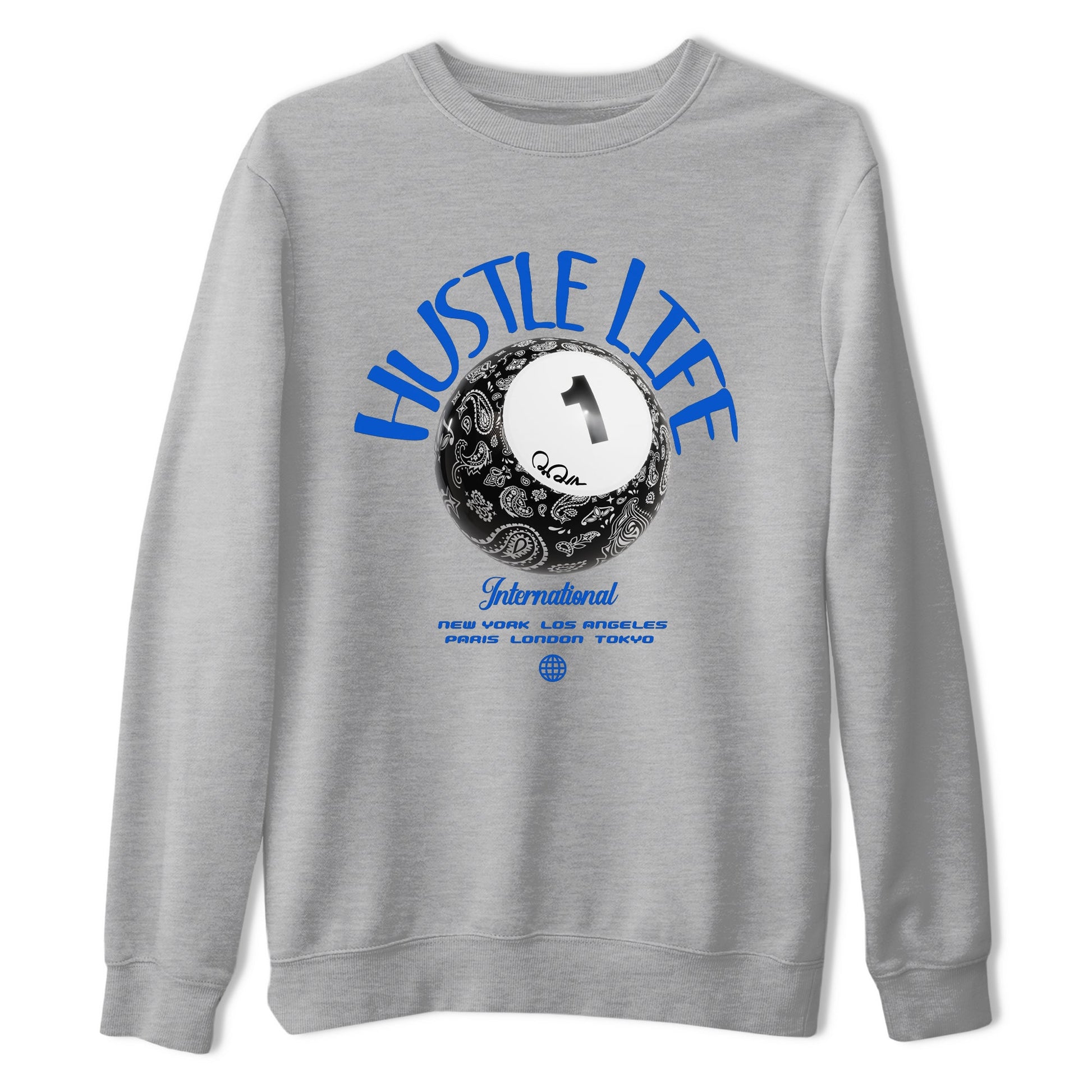 Air Jordan 1Royal Reimagined shirt to match jordans Hustle Life sneaker tees AJ1Royal Reimagined SNRT Sneaker Release Tees Unisex Heather Grey 2 T-Shirt