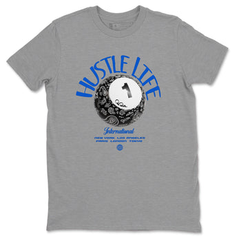 Air Jordan 1Royal Reimagined shirt to match jordans Hustle Life sneaker tees AJ1Royal Reimagined SNRT Sneaker Release Tees Unisex Heather Grey 2 T-Shirt