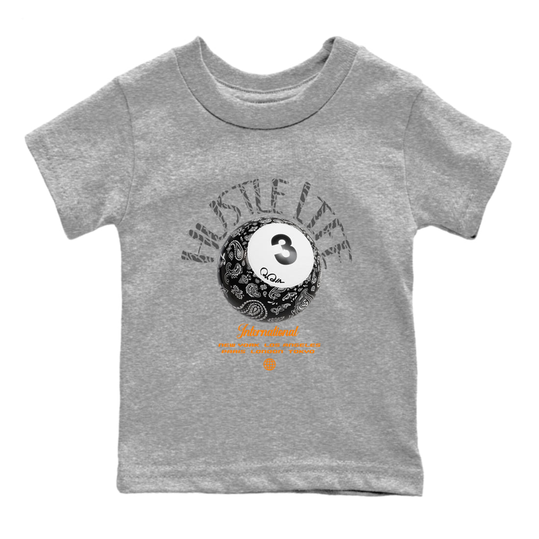 Air Jordan 3 Fear shirt to match jordans Hustle Life sneaker tees AJ3 Fear SNRT Sneaker Release Tees Baby Toddler Heather Grey 2 T-Shirt