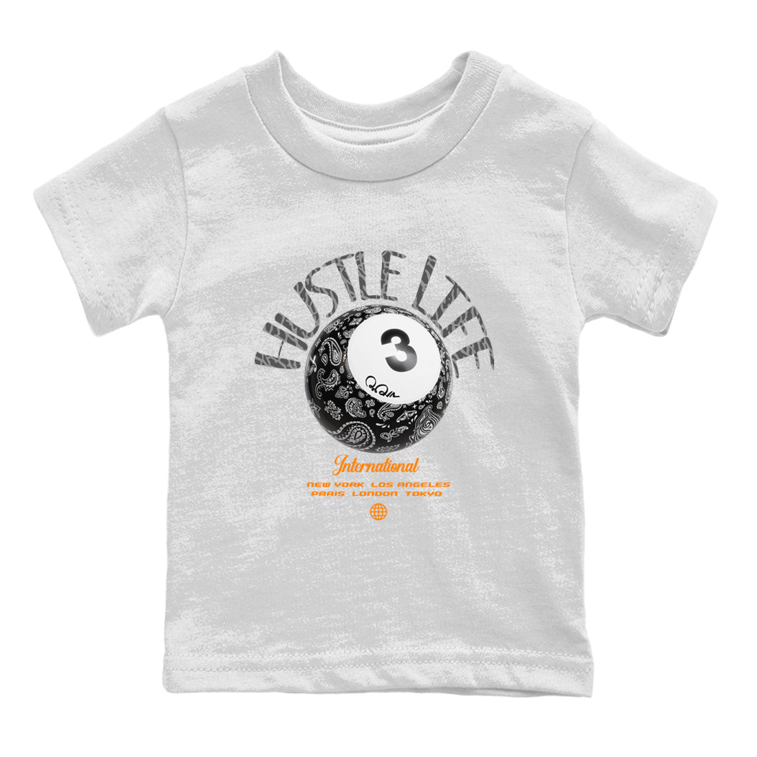 Air Jordan 3 Fear shirt to match jordans Hustle Life sneaker tees AJ3 Fear SNRT Sneaker Release Tees Baby Toddler White 2 T-Shirt