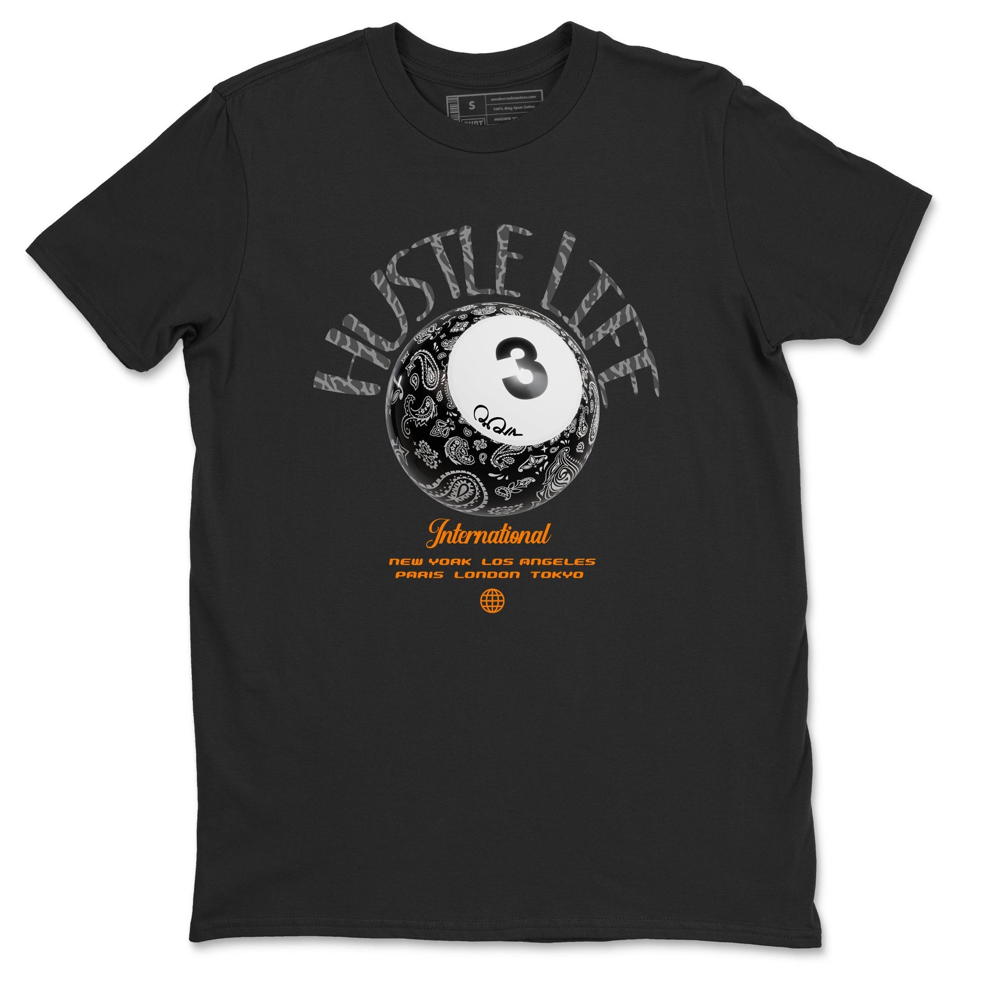 Air Jordan 3 Fear shirt to match jordans Hustle Life sneaker tees AJ3 Fear SNRT Sneaker Release Tees Unisex Black 2 T-Shirt