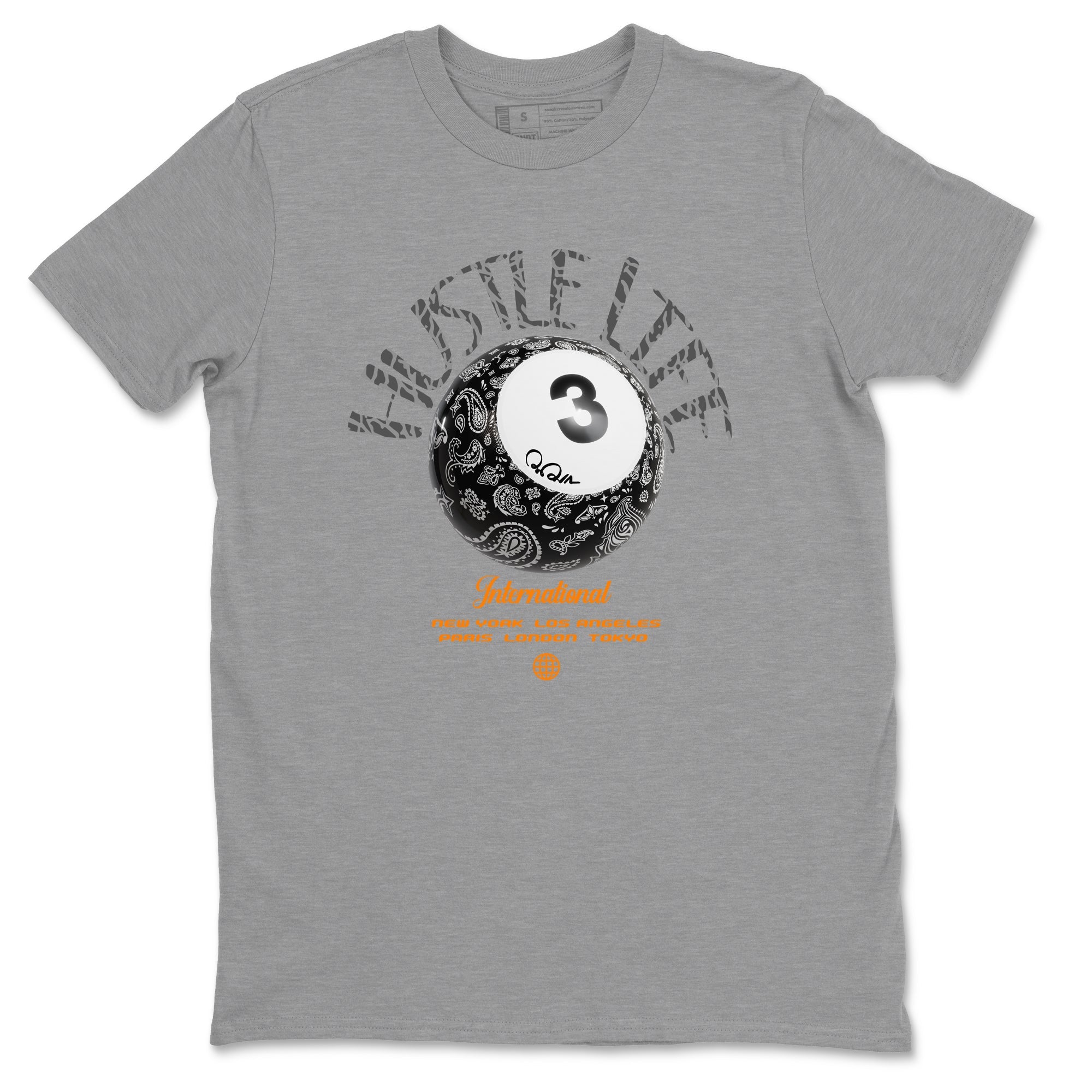 Air Jordan 3 Fear shirt to match jordans Hustle Life sneaker tees AJ3 Fear SNRT Sneaker Release Tees Unisex Heather Grey 2 T-Shirt