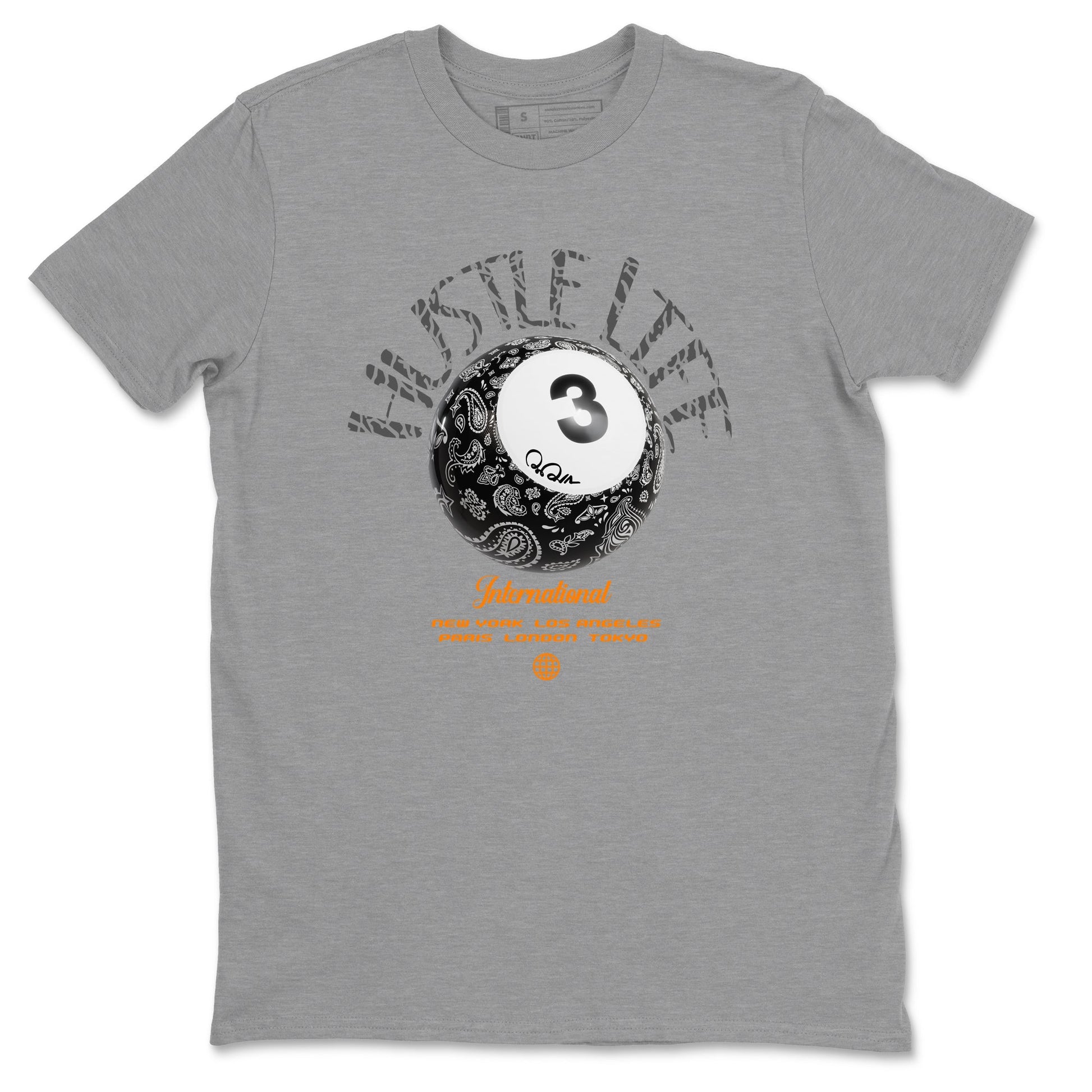 Air Jordan 3 Fear shirt to match jordans Hustle Life sneaker tees AJ3 Fear SNRT Sneaker Release Tees Unisex Heather Grey 2 T-Shirt