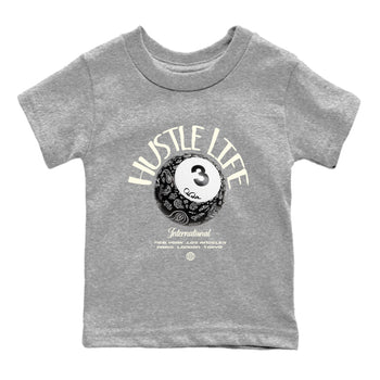 Air Jordan 3 Off Noir shirt to match jordans Hustle Life sneaker tees AJ3 Off Noir SNRT Sneaker Release Tees Baby Toddler Heather Grey 2 T-Shirt